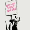 Get Out While You Can -DEODATO Saldi banksy get out while you can pink