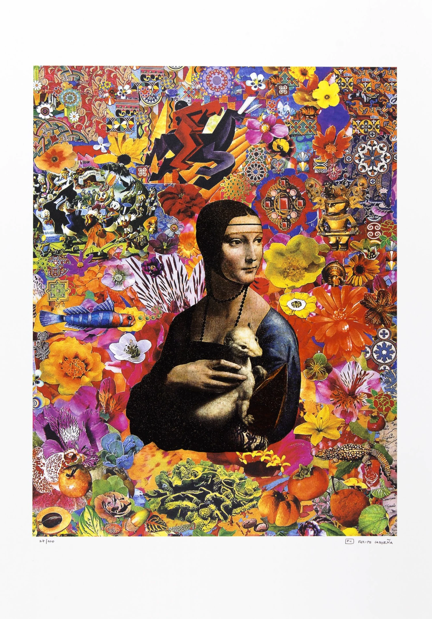 Dama Con Fiori Ed Ermellino