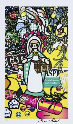 Detail 4 Of Flowers 2 After Jan Brueghel Elder With Aspirina, Barilla, Baci, Calippo, Cola, Louis Vuitton, Motta, Tm, Visa And Maddonna