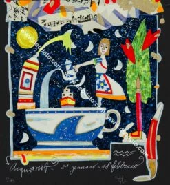 Acquario - I Segni Dello Zodiaco (fondo Nero)