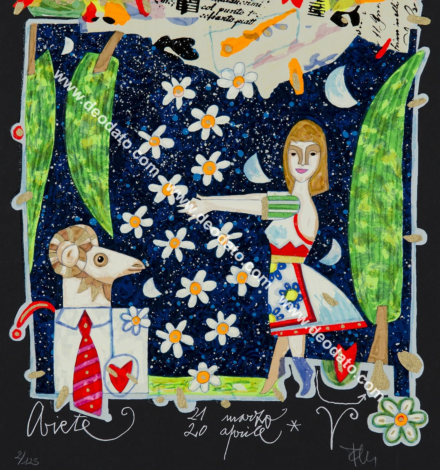 Ariete - I Segni Dello Zodiaco (fondo Nero)