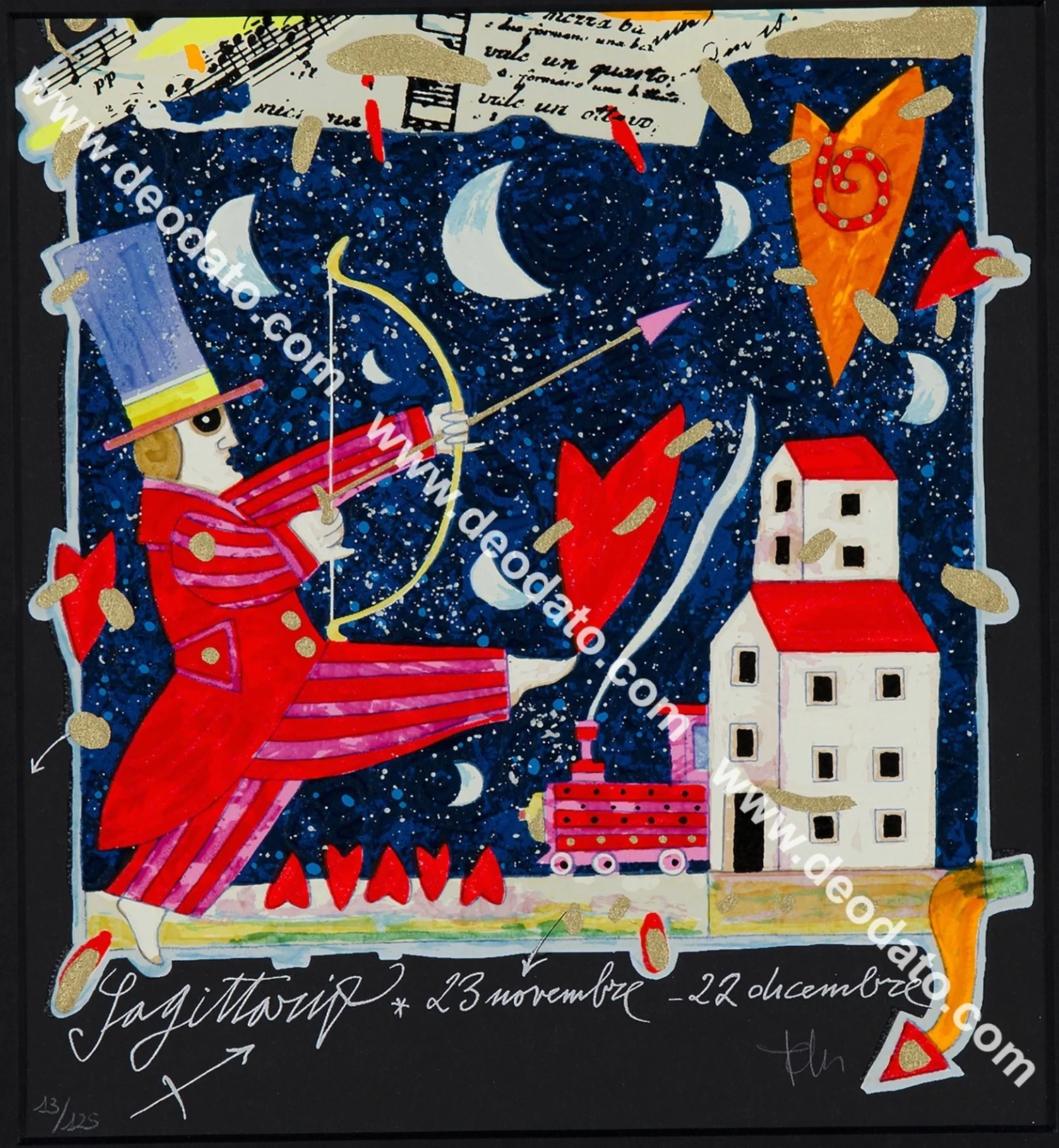 Sagittario - I Segni Dello Zodiaco (fondo Nero) 3 Sagittario - I Segni Dello Zodiaco (fondo Nero)