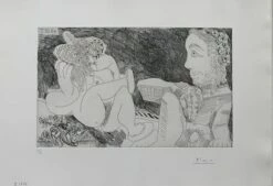 In Giardino: Odalisca In Ciabatte Con Fiori E Spettatore Increscioso