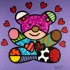Happy Girl -DEODATO Saldi romero britto happy girl serigrafia digitale su tela 61x61cm.2000