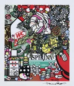 Detail 2 Of Flowers After Jan Brueghel Elder With Amuchina, Aspirina, WCNET, Louis Vuitton, Chanel, Tachipirina, Sole, Rinazina