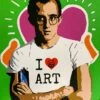 Portrait Of Keith Haring -DEODATO Saldi tvboy portrait of keith haring opera unica in tecnica mista 70x90cm 4800 euro 1