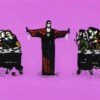 The Divided Supper -DEODATO Saldi tvboy thedividedsupper pink stencil su tela 50x150 jpg 1