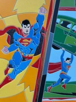 Übermensch -DEODATO Saldi ugo nespolo bermensch serigrafia su carta 35x35cm dettaglio edizione limitata