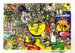 Detail 2 Of Flowers 2 After Jan Brueghel Elder With Aspirina, Barilla, Baci, Calippo, Cola, Louis Vuitton, Motta, Tm, Visa And Maddonna (INSERTI NERO LUCIDO)